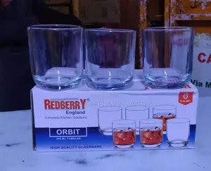 Whiskey RedBerry Orbit 300ml Glass Tumblers – 6-Piece Set