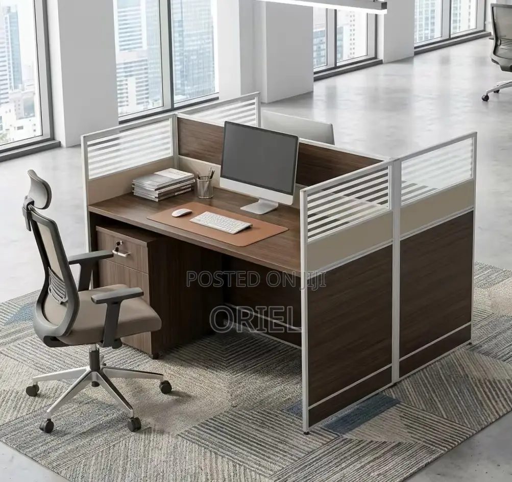 2-Seater Office Workstation : Brown Office Workstation