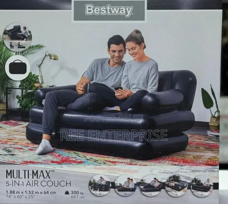 5in1 Inflatable Multifunction Sofa-Bed With Manual Pump