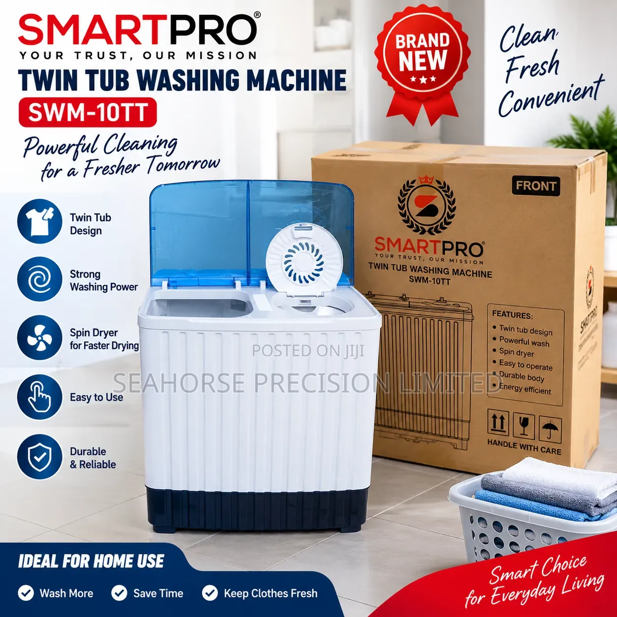 SmartPro Twin Tub Washing Machine – SWM-10TT
