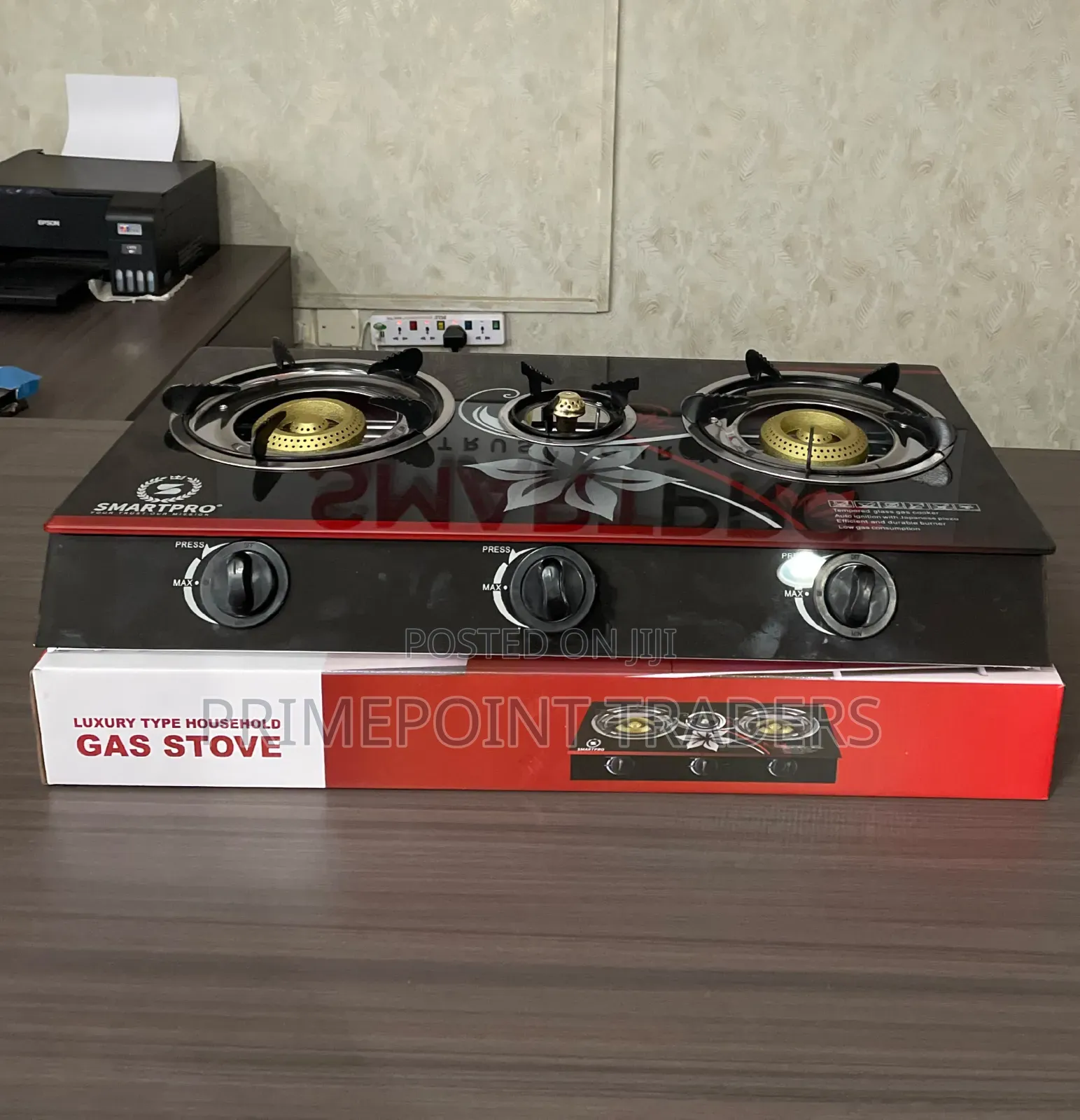 Smart Pro Glass 3-Burner Gas Cooker – Modern Kitchen Essential