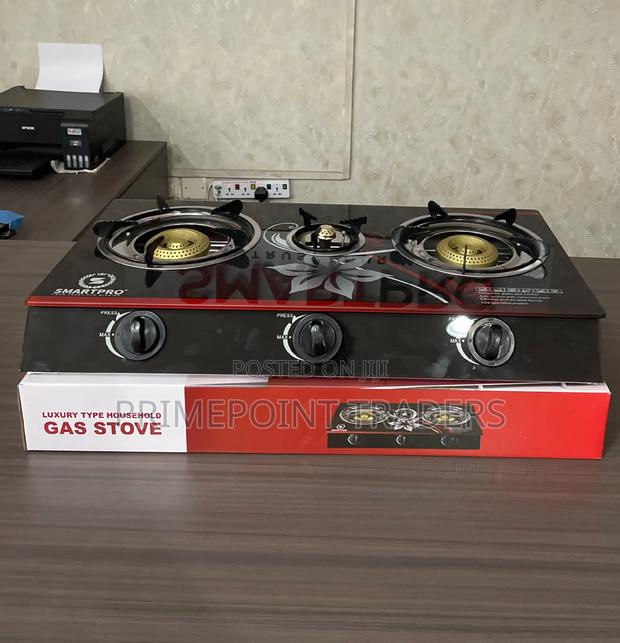 Smart Pro Glass 3-Burner Gas Cooker – Modern Kitchen Essential