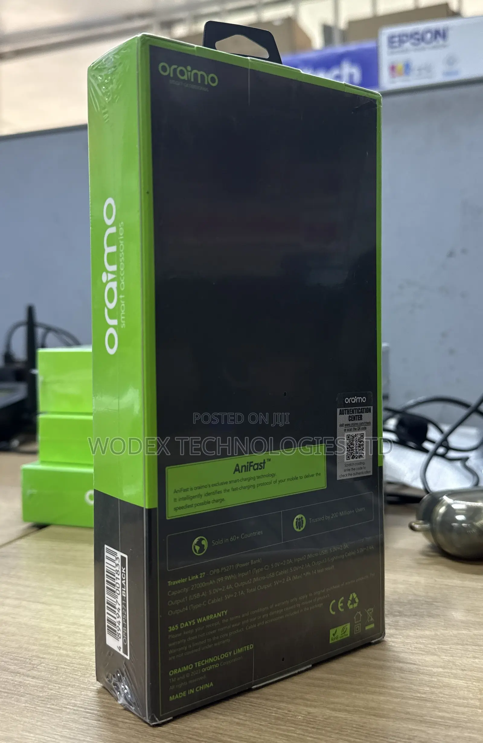 Oraimo Traveler Link 27 27000mAh 12W Fast Charging Power Bank