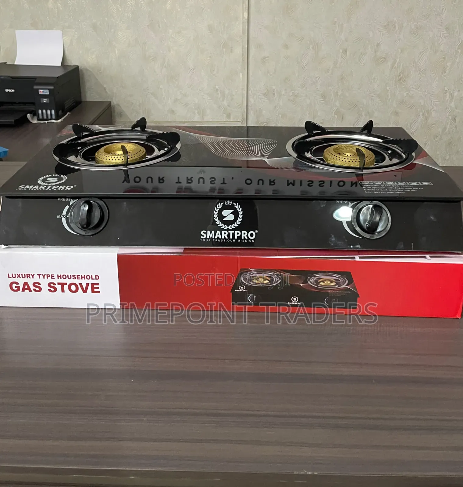 Smartpro 2-Burner Glass Gas Stove – Compact & Convenient