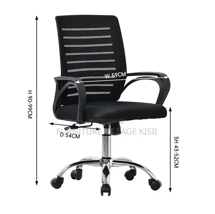 Office Chair; Ergonomic Black Mesh Task Chair