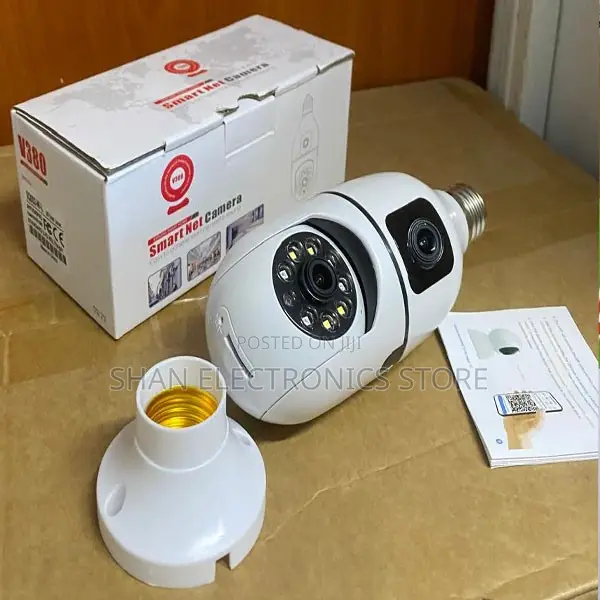 V380 Pro Dual Camera Lens 360 PTZ Smart Bulb CCTV WiFi Camera