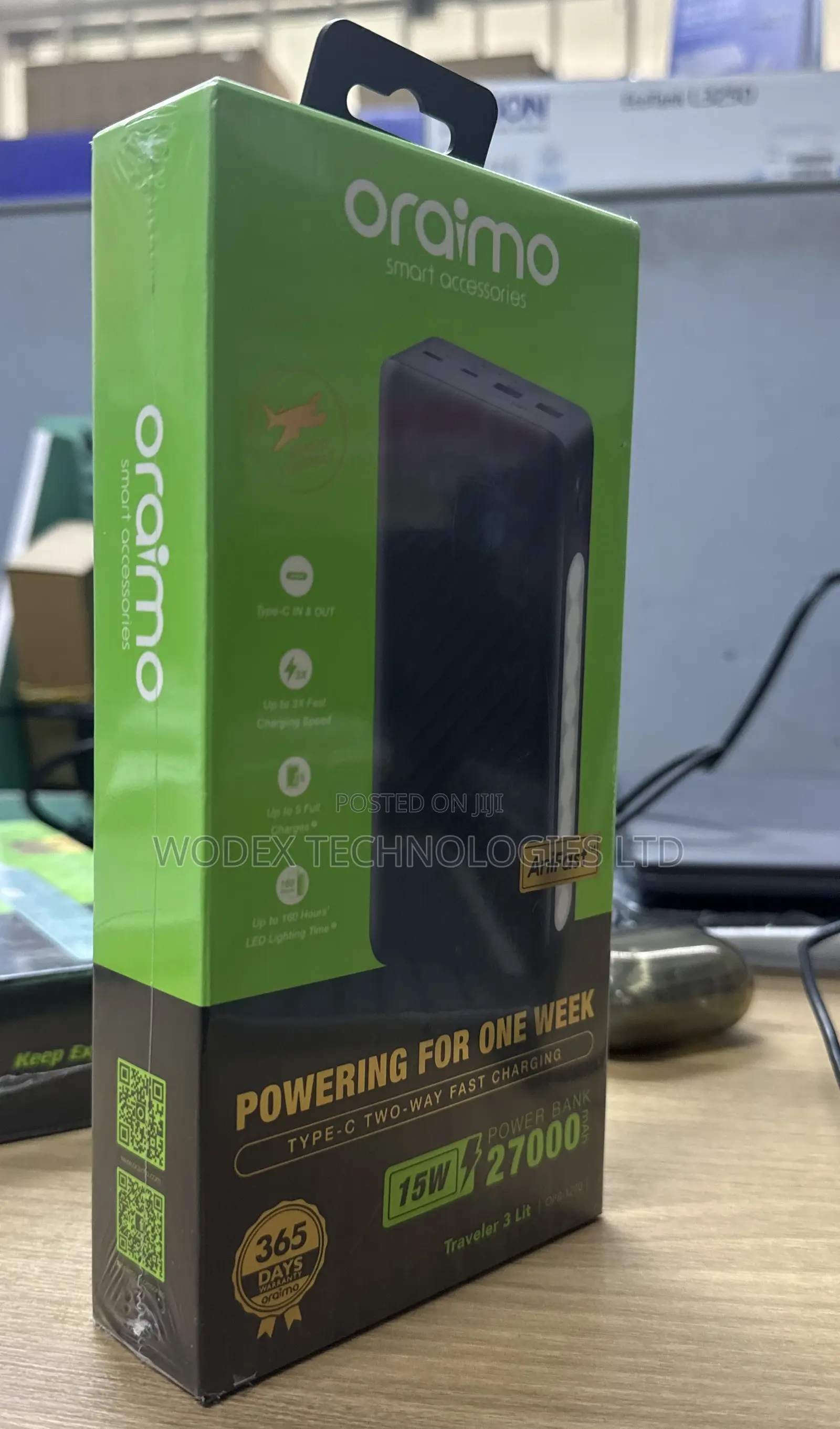 Oraimo Traveler 3 Lit 27000mAh Power Bank (Model: OPB-1270).