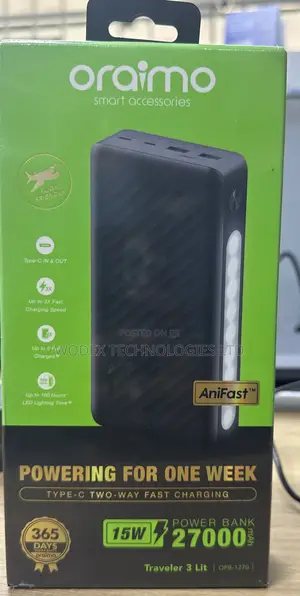 Oraimo Traveler 3 Lit 27000mAh Power Bank (Model: OPB-1270).