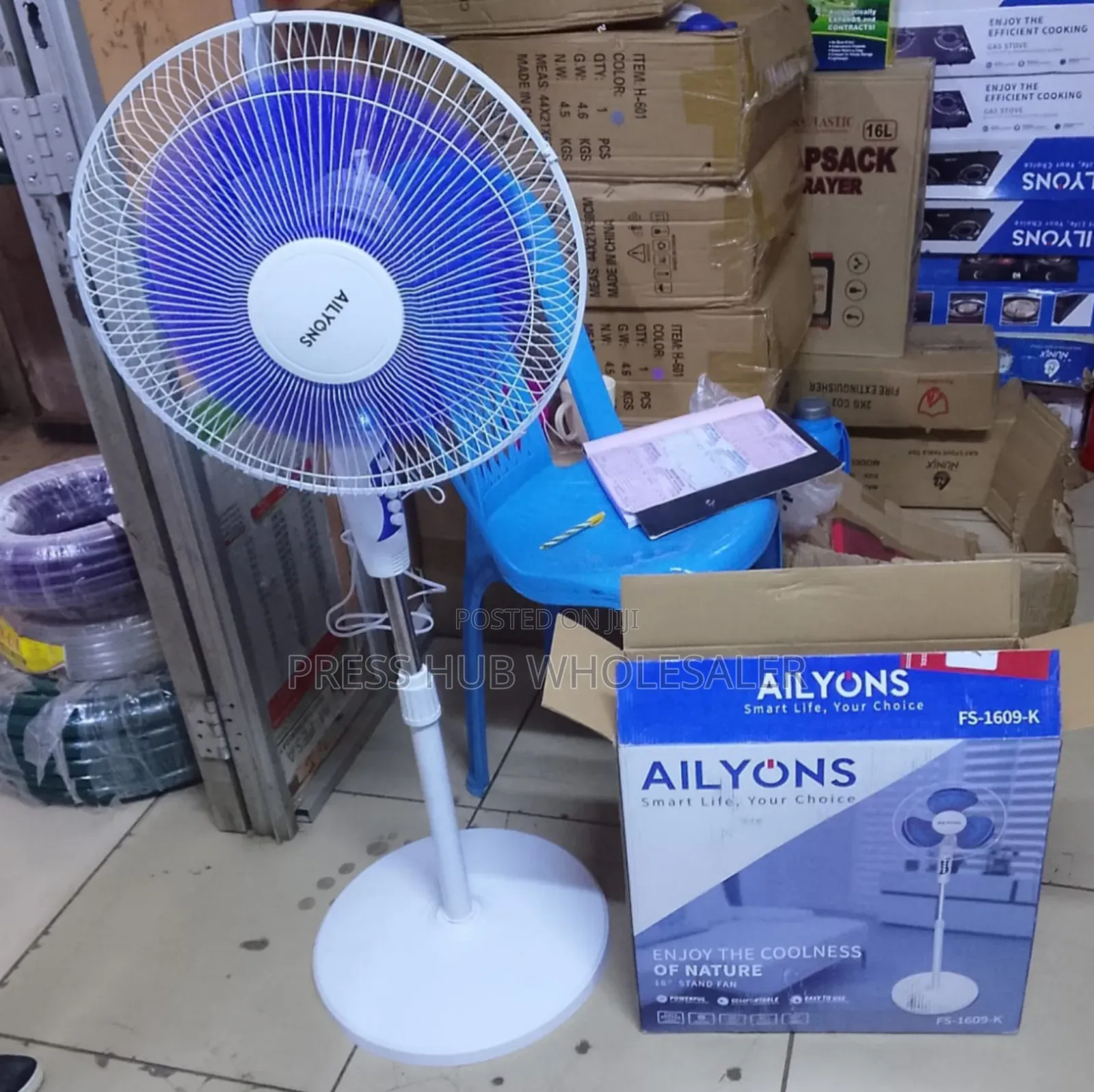 Ailyons 16-Inch Standing Fan (Model FS-1609-K)