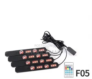 RGB LED Interior Car Strip Lights With Remote.