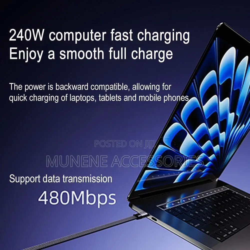 240W USB C to USB C Cable With Stand Invisible Holder Charger Cable