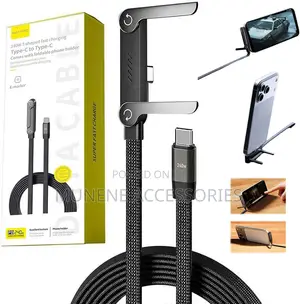 240W USB C to USB C Cable With Stand Invisible Holder Charger Cable