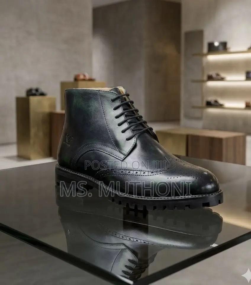 Official Lug Sole Wingtip Ankle Boots Size 39-45