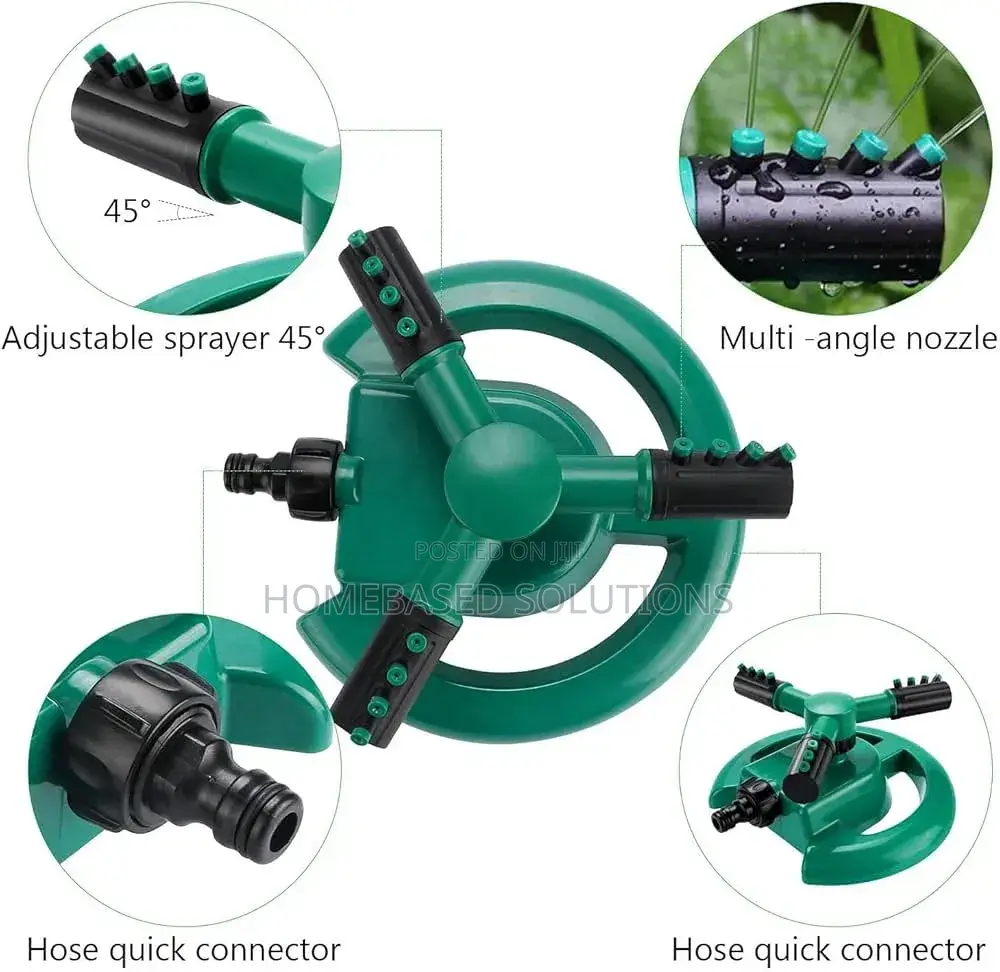 3 Arm Garden Sprinkler With 2 Spray Angle Options