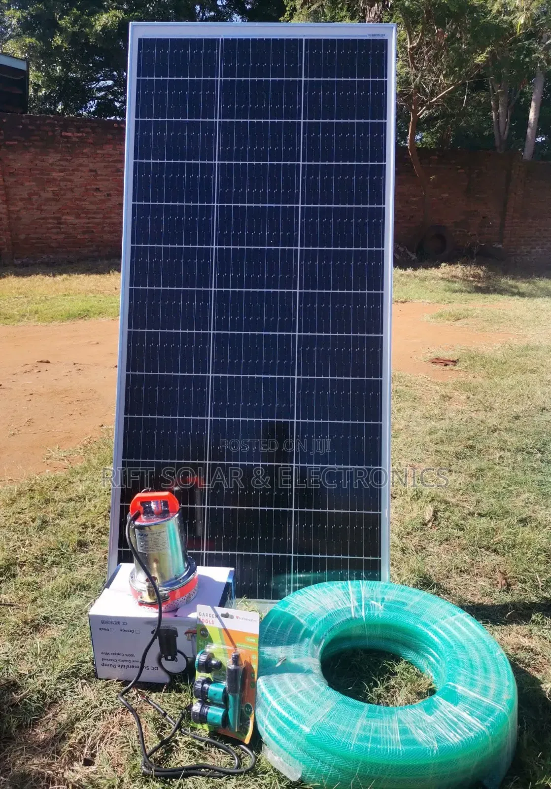 20 Metres Head Submersible Solar Pump - 200W Solar - 20 Metres Pipe
