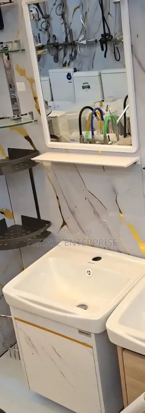 Cabinet and Mirror