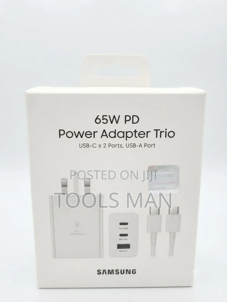 Samsung 65W PD Power Adapter Trio USB-C Charger.