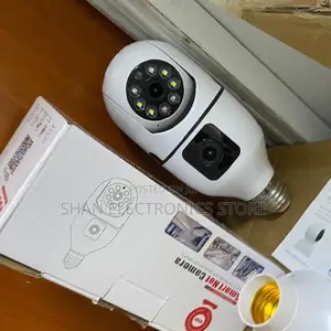 V380 Pro Dual Lens Smart PTZ Bulb CCTV WiFi Camera for Business