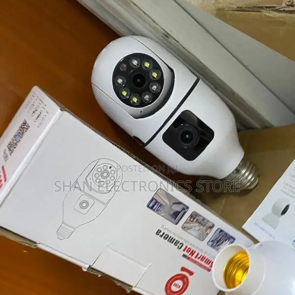 V380 Pro Dual Lens Smart PTZ Bulb CCTV WiFi Camera for Business