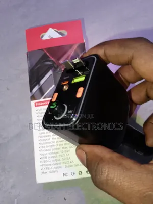 Car Super Charger (120 Watts)/Modulator With Type C& iPhone Cables