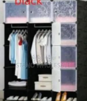 Black and Blue Plastic Wardrobe