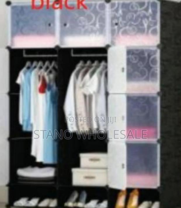 Black and Blue Plastic Wardrobe