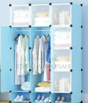 Black and Blue Plastic Wardrobe