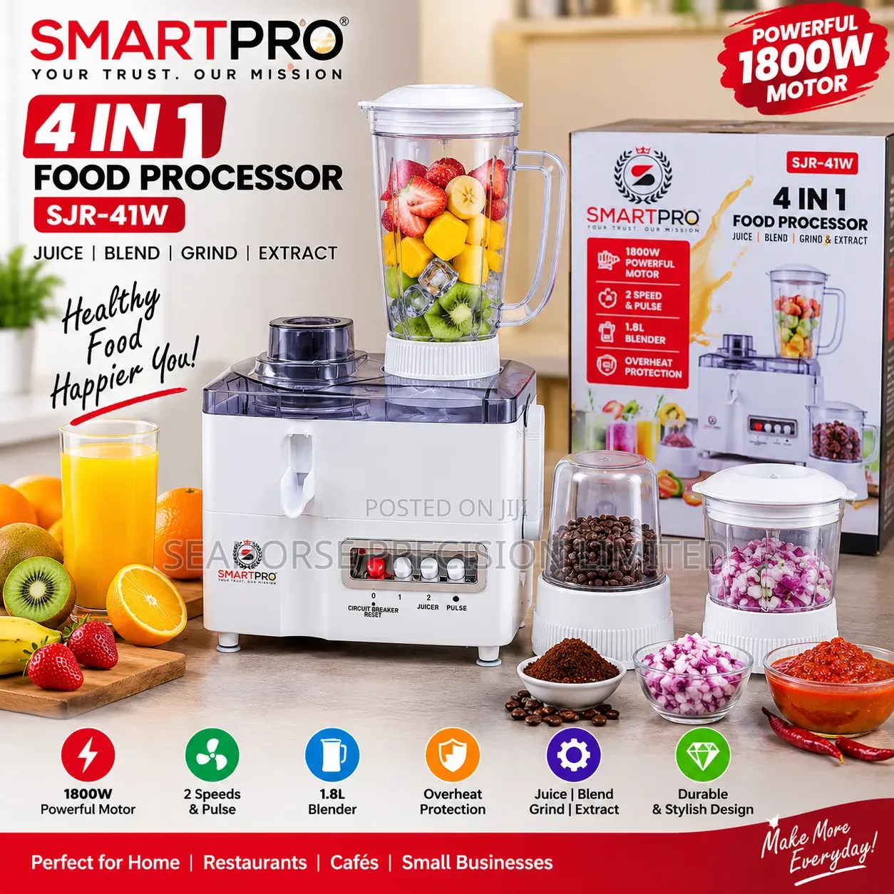 SmartPro 4-in-1 Food Processor – SJR-41W