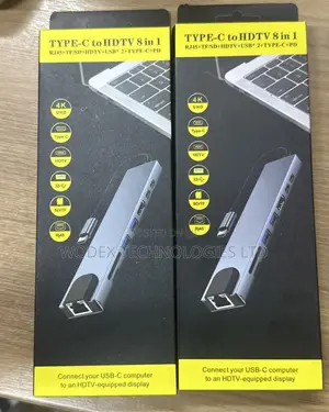 Generic Type-C to HDTV 8-in-1 Multiport Hub / Docking Station.