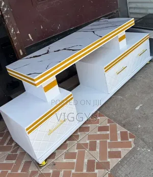 Marble Executive TV Stand White