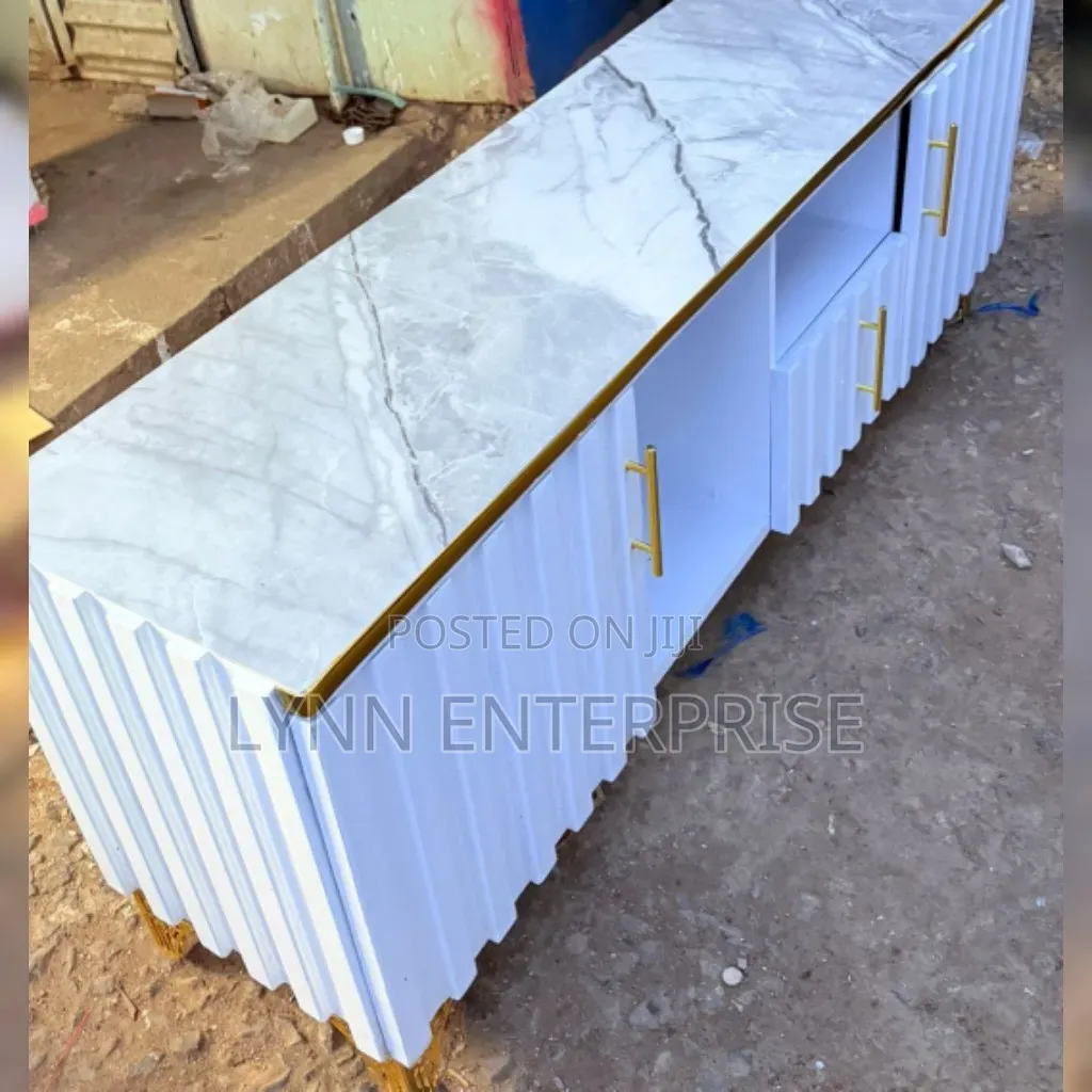 Executive Box TV Stand With Marble Top ....