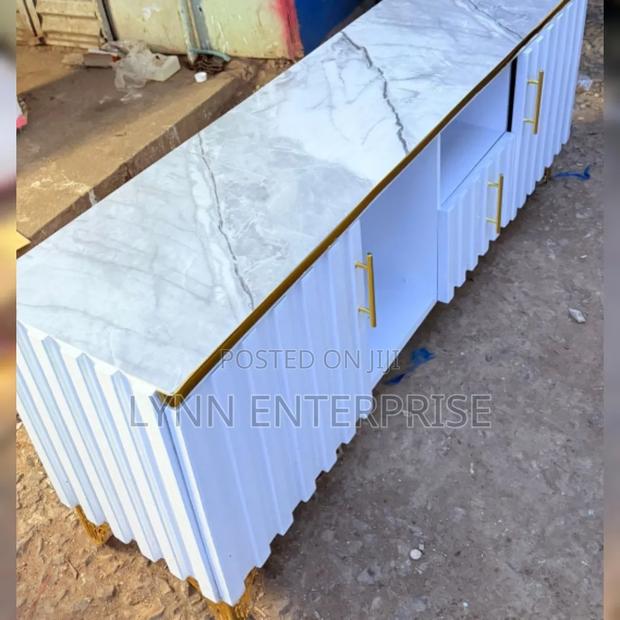 Executive Box TV Stand With Marble Top ....