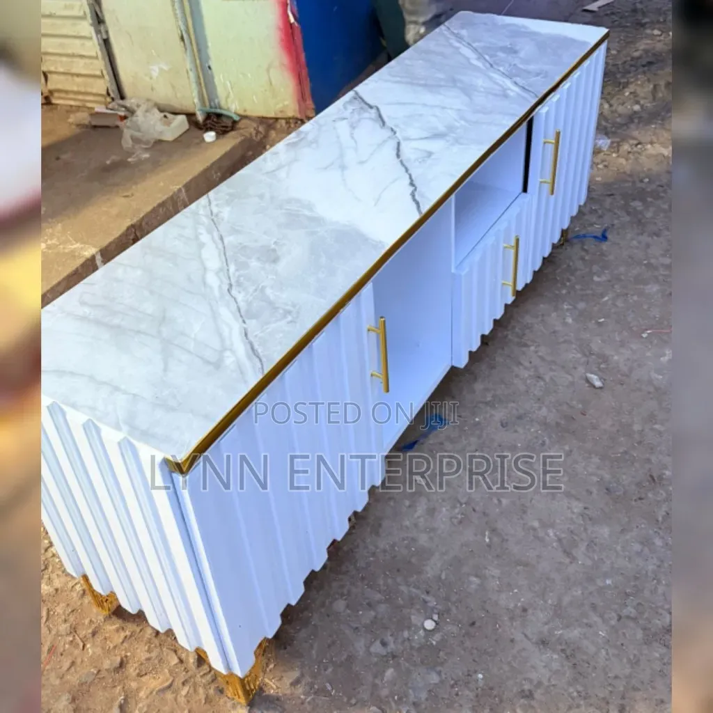 Executive Box TV Stand With Marble Top ....