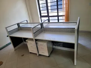 Modern Office Workstation Desk With Partitions Storage Drawers