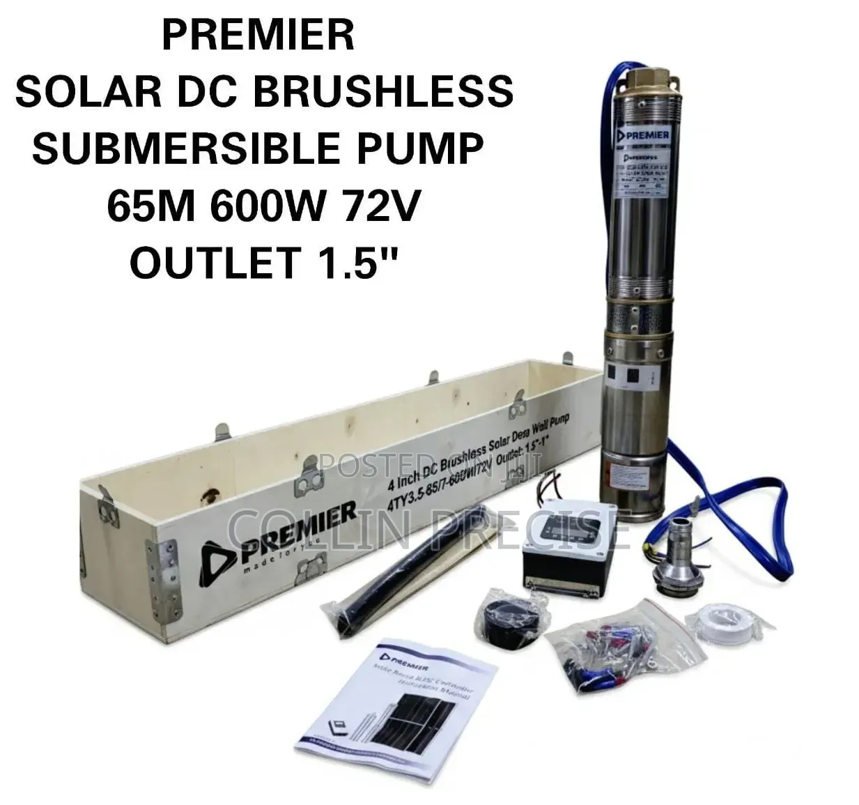 600W 72V Dc Deep Well Pump 65m