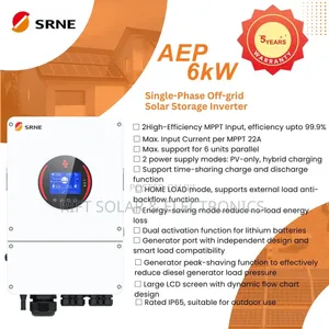 SRNE IP65 Rated Hybrid 6kva - 48v Single Phase Inverter