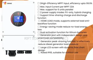 SRNE IP65 Rated Hybrid 6kva - 48v Single Phase Inverter