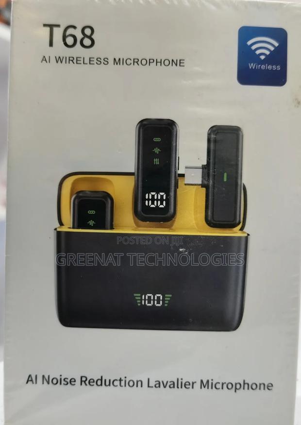 T68 AI Wireless Microphone Type C - 2in1 AI Noise Reduction Lavalier