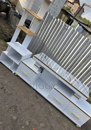 *TV Stand With  LED Lights With Inbuilt Flower Decor Stand