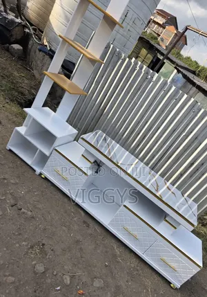 *TV Stand With  LED Lights With Inbuilt Flower Decor Stand