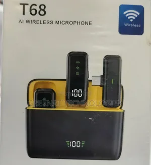 T68 AI Wireless Microphone - 2in1 AI Noise Reduction