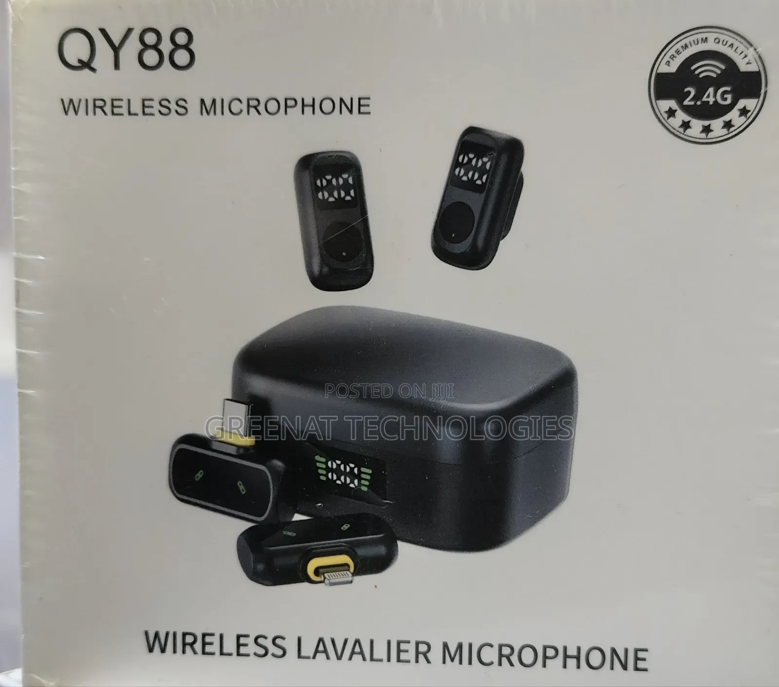 QY88 Wireless Lavalier Microphone 2in1 Type C iPhone Dual Wireless Mic