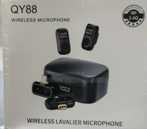 QY88 Wireless Lavalier Microphone 2in1 Type C iPhone Dual Wireless Mic