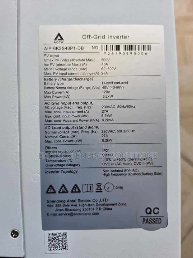 6.2kw Aotai Hybrid Solar Inverter - thumbnail 6