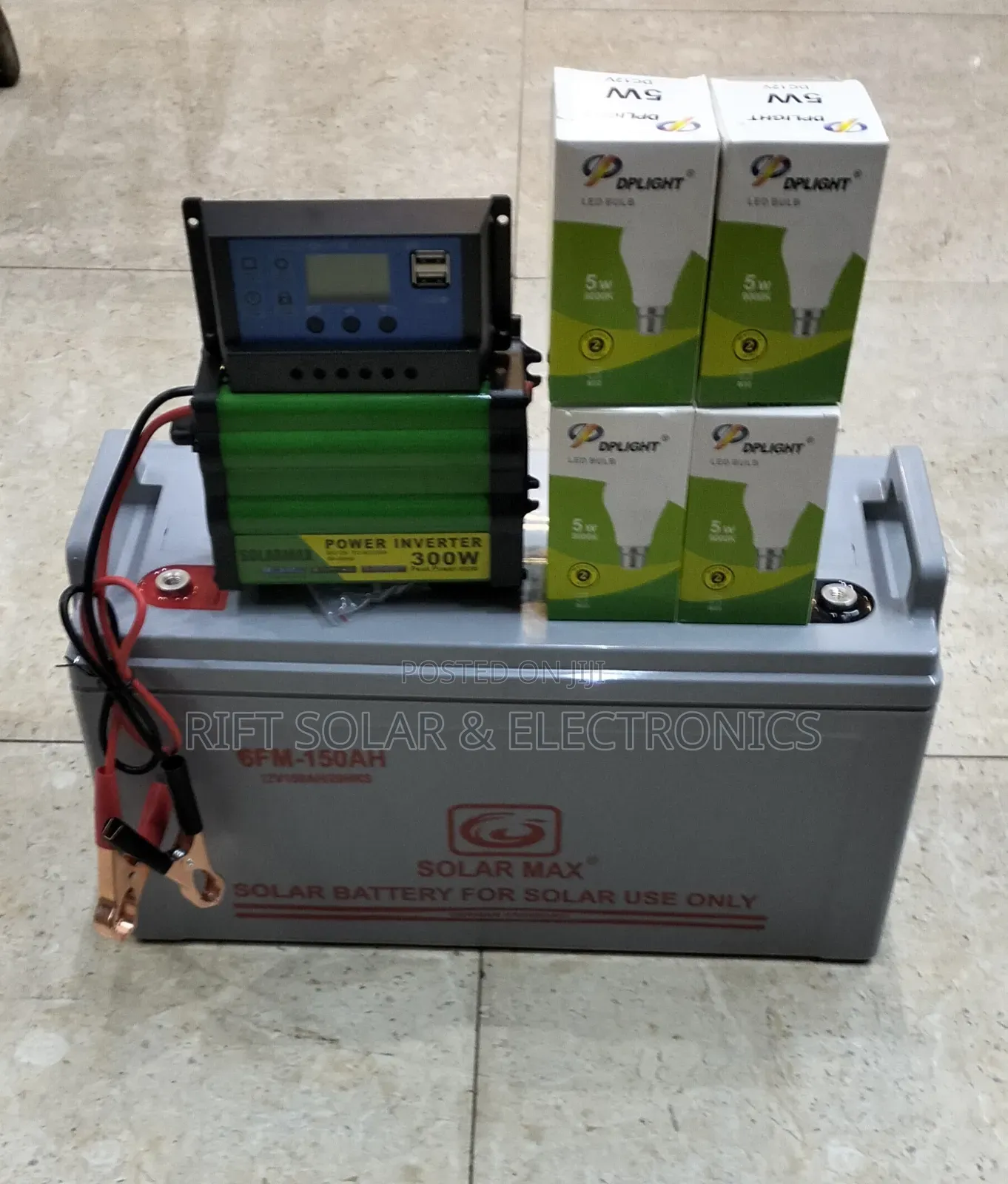 200Ah Gel Battery - 30A Controller - 300w Inverter - Free (4) Bulbs