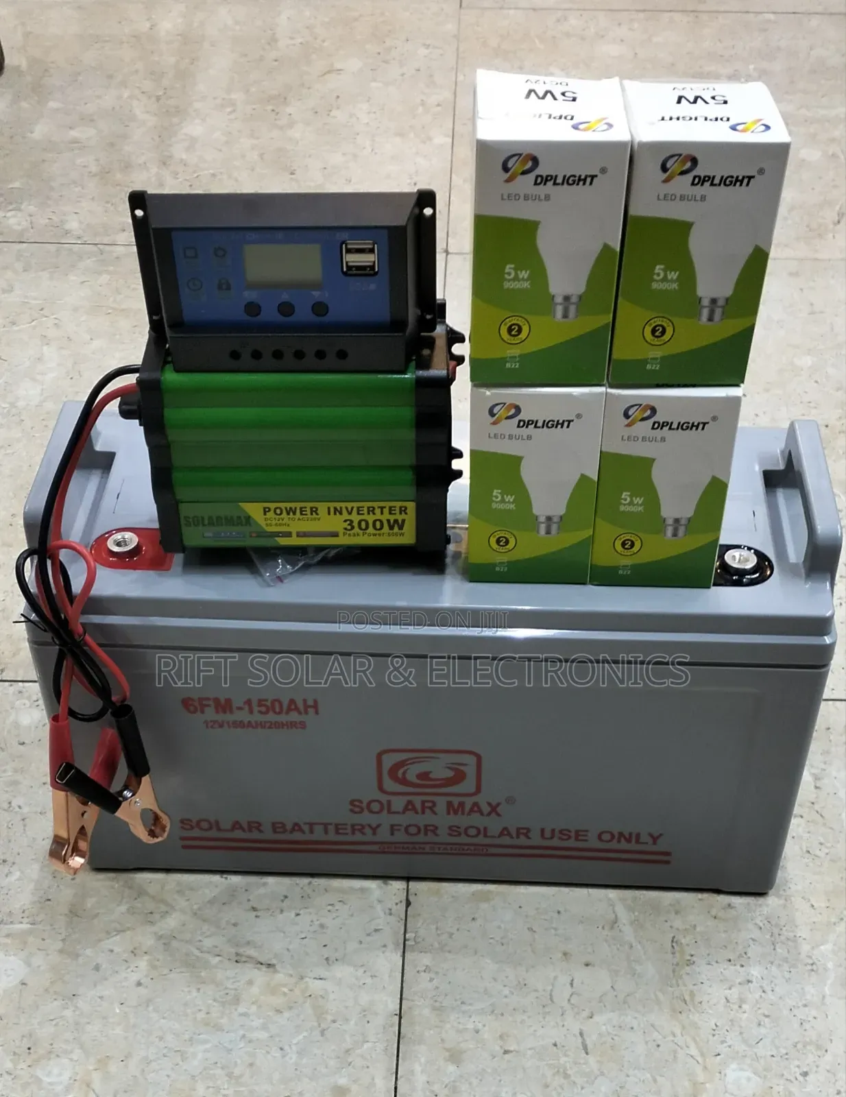 200Ah Gel Battery - 30A Controller - 300w Inverter - Free (4) Bulbs