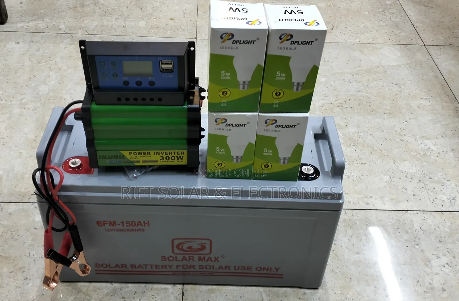 200Ah Gel Battery - 30A Controller - 300w Inverter - Free (4) Bulbs