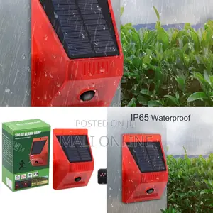 Solar Alarm Siren 129dB Motion Sensor Strobe Light