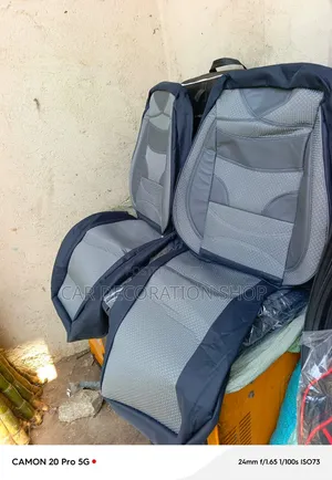 Grey Breathable Premium Cloth Front-Rear Seat Cushions Set