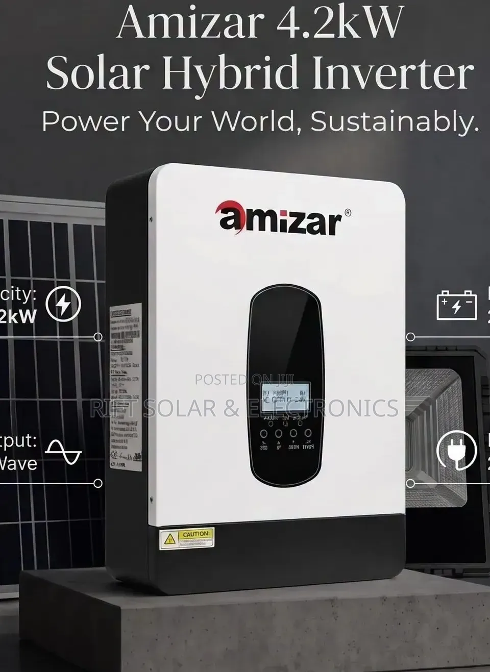 Amizar 4.2kw - 24v Hybrid MPPT 60A Inverter
